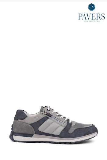 Pavers Grey Lace-Up Trainers (E14520) | £50