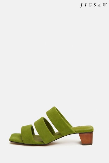 Jigsaw Green Henley Heeled Sandals (E14592) | £140