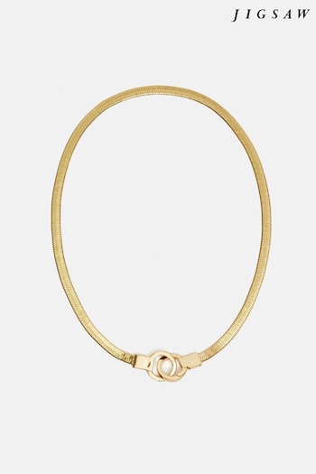 Jigsaw Gold Tone Chunky Snake Chain Necklace (E14600) | £80