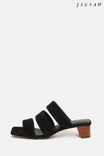 Jigsaw Henley Heeled Black Sandals (E14601) | £140