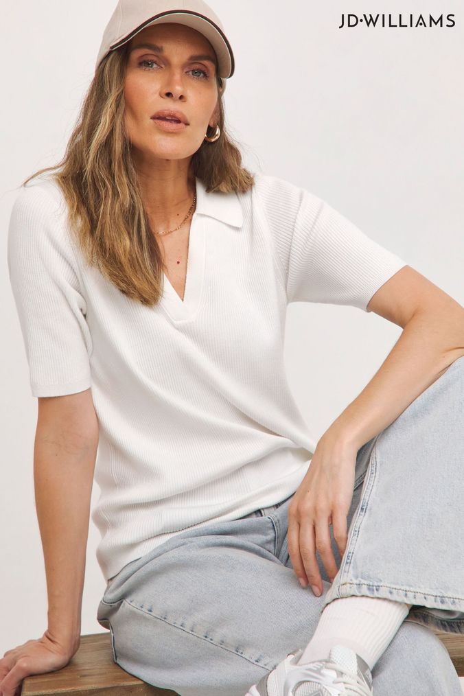 Buy Women s Jumpers White Short Sleeve Knitwear Online Next UK