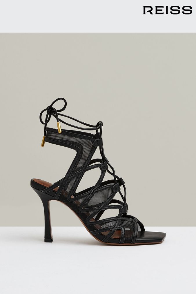 Next black strappy heels top