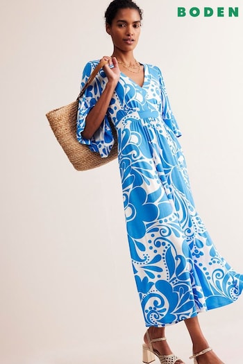 Boden Blue Kimono Jersey Maxi Dress (E14822) | £110