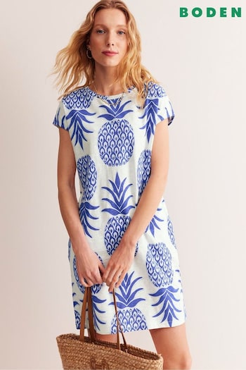 Boden Blue Leah Pineapple Jersey T-Shirt Dress (E14829) | £50