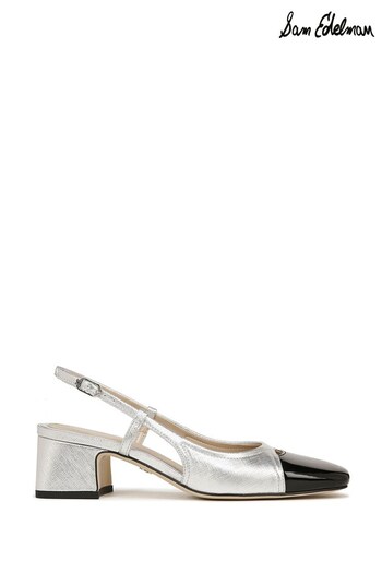 Sam Edelman Silver Tarra Slingback Court close-up Shoes (E14942) | £150