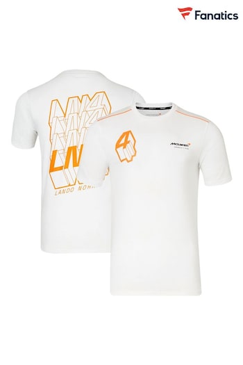 Fanatics Unisex F1 McLaren Lando Norris Driver White T-Shirt (E15002) | £32