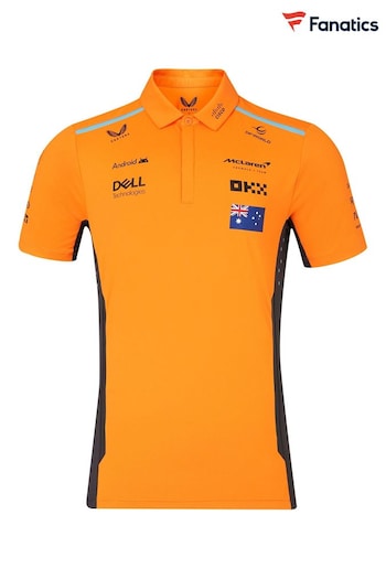 Fanatics Orange F1 McLaren 2024 Team Oscar Piastri Driver Polo Shirt (E15018) | £75