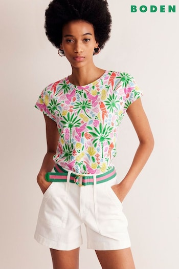 Boden Green Louisa Pineapple Printed Slub T-Shirt (E15116) | £28