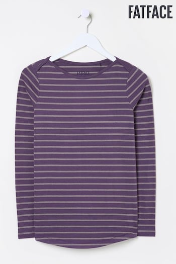 FatFace Purple Sparkle Breton T-Shirt (E15146) | £29.50