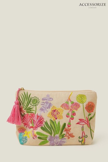 Accessorize Natural Floral Canvas Washbag (E15202) | £20