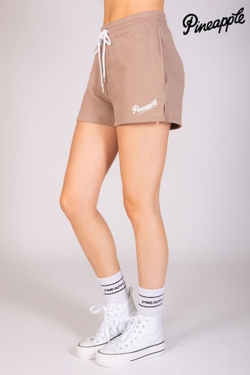 Pineapple Brown Womens Retro Sweat Shorts (E15232) | £22