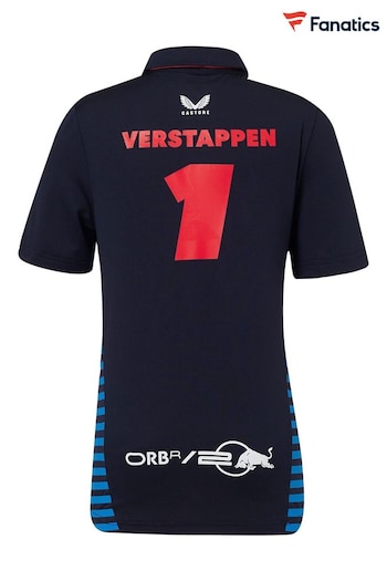 Fanatics Kids Blue F1 Red Bull Racing 2024 Max Verstappen Team Polo Shirt (E15261) | £55