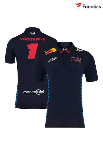 Fanatics Blue F1 Bull Racing 2024 Max Verstappen Team Polo Shirt (E15289) | £75