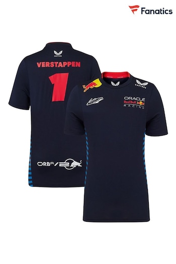 Fanatics Kids Blue F1 Bull Racing 2024 Team Max Verstappen Driver T-Shirt (E15303) | £45