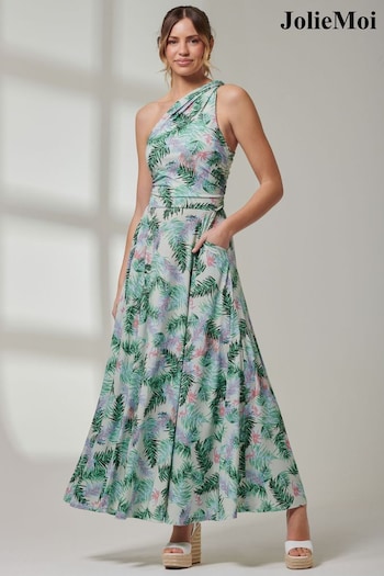 Jolie Moi Green Sleeveless Jersey Maxi Dress (E15392) | £65