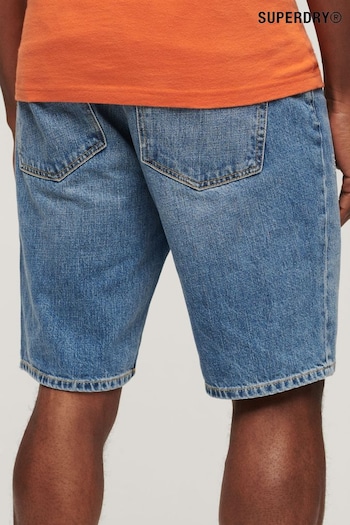 Superdry Blue Vintage Straight Shorts (E15413) | £45