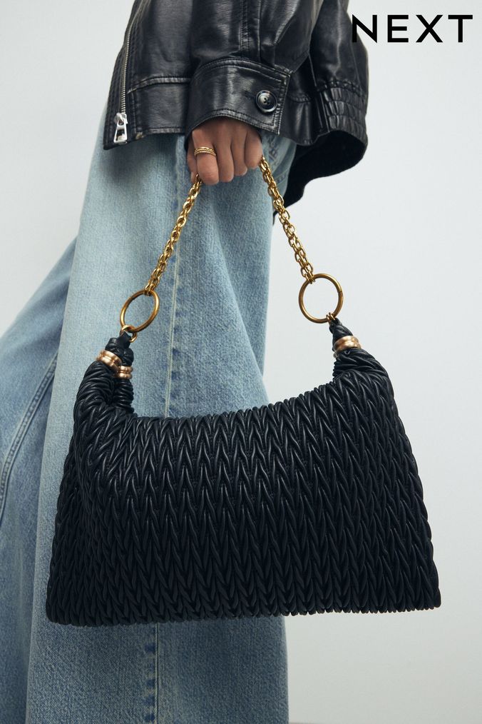 Next black leather handbags discount
