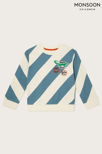 Monsoon Blue Asymmetric Stripe Sweatshirt (E15552) | £23 - £27
