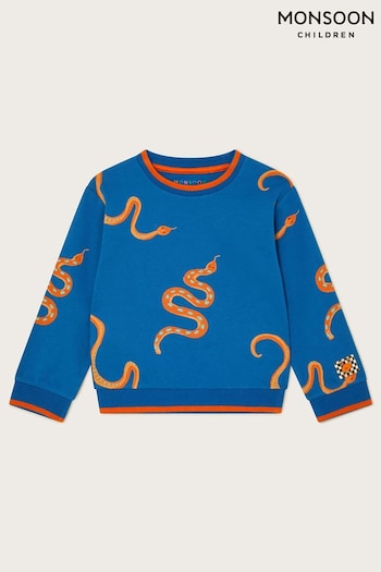 Monsoon Blue Snakes Ribbed Sweatshirt (E15558) | £23 - £27