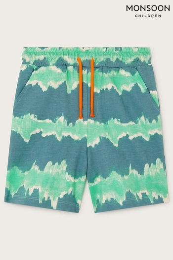 Monsoon Green Stripe Tie Dye Jean-Michel Shorts (E15590) | £18 - £22
