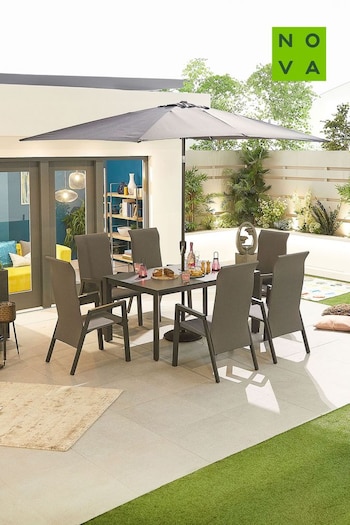 Nova Outdoor Living Grey Venice 6 Seat Garden Set 1.5m x 1m Dining Table (E15698) | £2,000