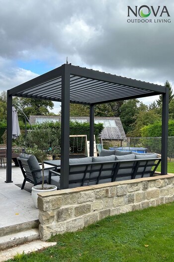 Nova Outdoor Living Grey Titan LED Garden Pergola 3m x 3m Square (E15720) | £3,000