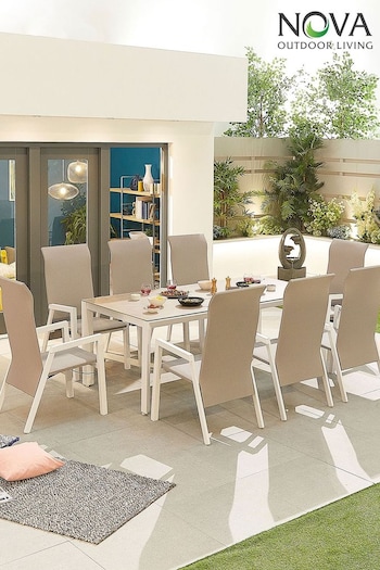 Nova Outdoor Living White Venice 8 Seat Garden Set 2m x 1m Dining Table (E15728) | £2,700