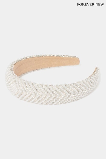 Forever New Cream Anthea Padded Pearl Headband (E15796) | £30