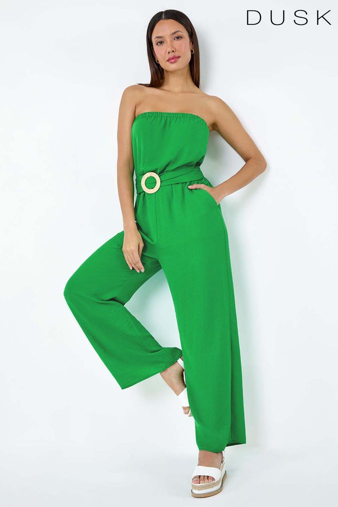 Green bandeau jumpsuit clearance