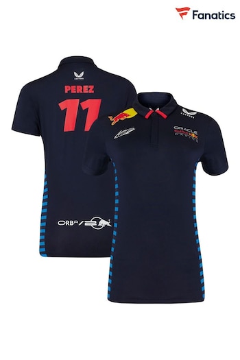 Fanatics Womens F1 Red Bull Racing 2024 Sergio Perez Team Blue Polo Shirt (E15951) | £75