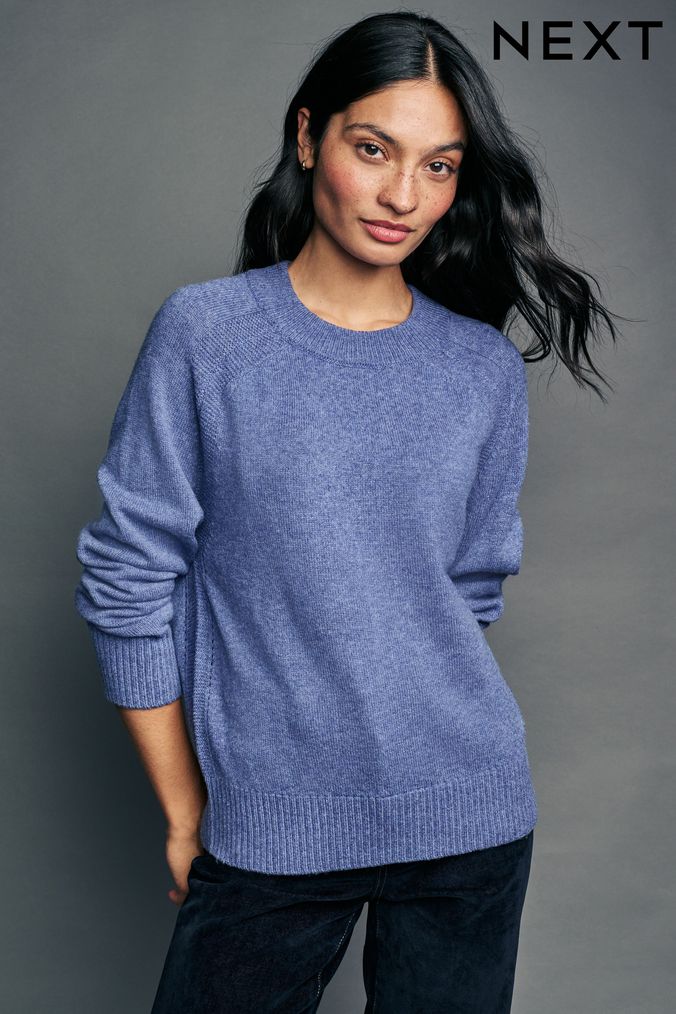 Buy Women s Blue Round Neck Jumpers Online Next UK