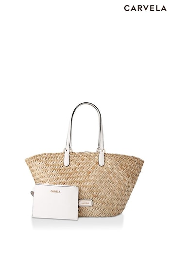 Carvela Cream Straw Basket Bag (E16202) | £139