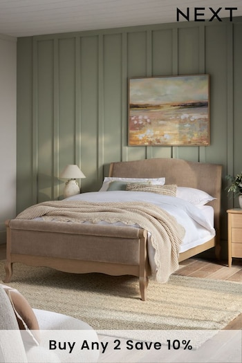 Relaxed Chenille Light Natural Josie With Footend Bed Frame (E16295) | £780 - £880