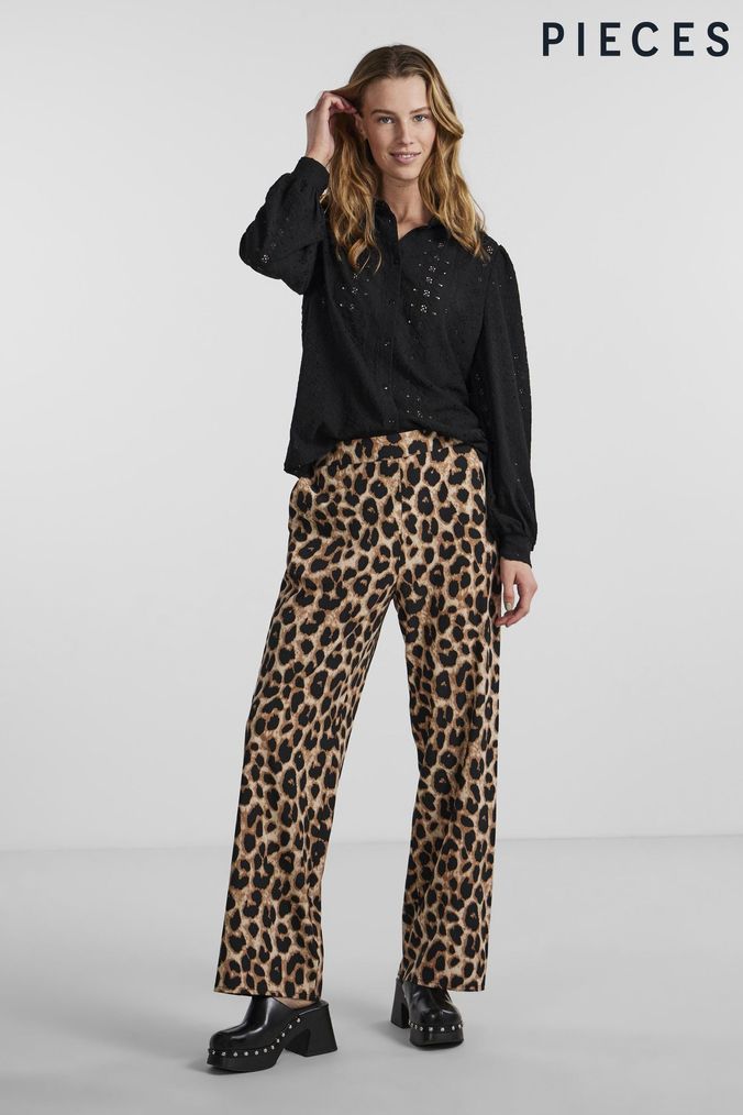 Buy Women s Animal Print High Waisted Trousers Online Next UK