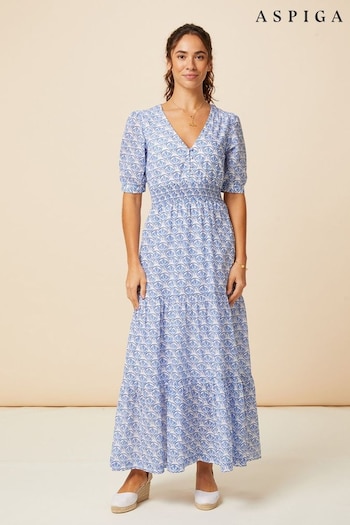Aspiga Blue Billie Short Sleeve Dress (E16416) | £160