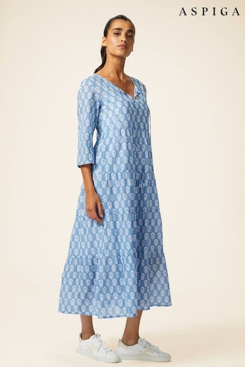 Aspiga Geranium Blue Emma Dress (E16426) | £90