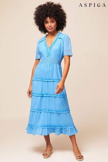 Aspiga Blue Viola Organic Cotton Dress (E16427) | £165