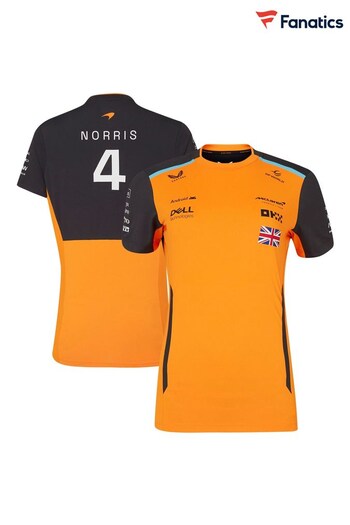 Fanatics Womens Orange F1 McLaren 2024 Team Lando Norris Driver Set Up T-Shirt (E16445) | £60