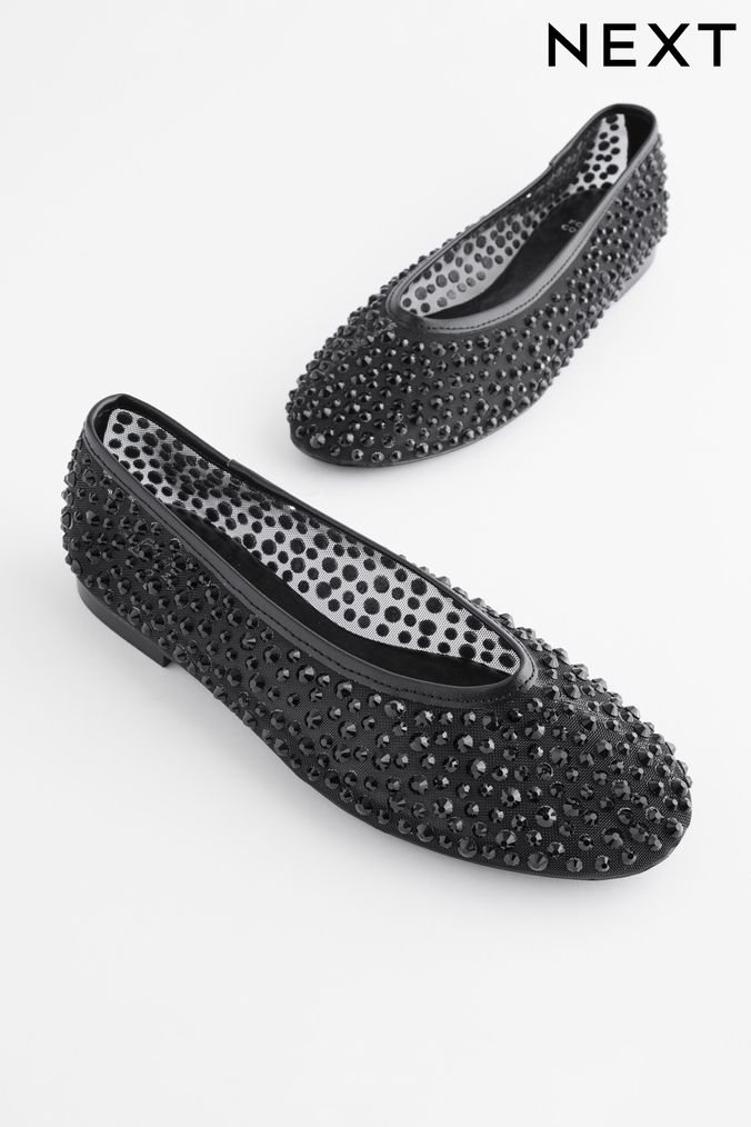 Black and silver flats clearance