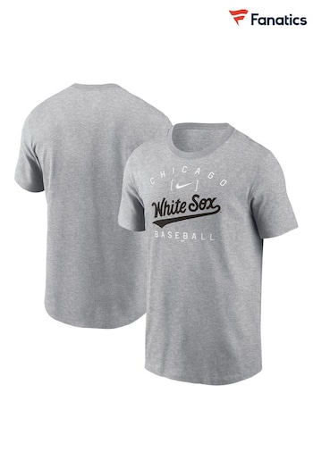 Fanatics Grey 100% Cotton MLB Chicago White Sox Home Team Athletic Arch T-Shirt (E16509) | £30