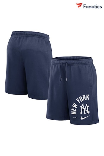 Fanatics Blue MLB New York Yankees Arched Kicker Fleece Shorts (E16544) | £55