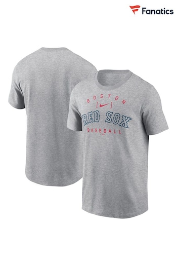 Fanatics Grey 100% Cotton MLB Boston Red Sox Home Team Athletic Arch T-Shirt (E16546) | £30