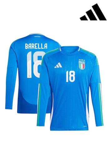 adidas Blue Italy Home 2024 Long Sleeve T-shirts (E16598) | £103