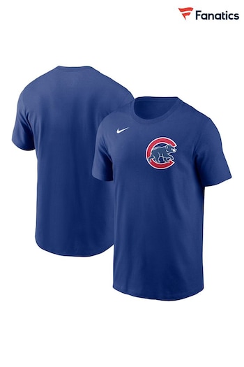 Fanatics Blue MLB Chicago Cubs Fuse Wordmark Cotton T-Shirt (E16663) | £30