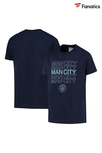 Fanatics Kids Blue 100% Cotton Manchester City Graphic T-Shirt (E16680) | £25