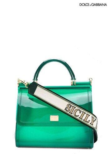 Dolce & Gabbana Green Cross-Body Bag with Iconic Logo and Gold-Tone Hardware (E16938) | £1,040