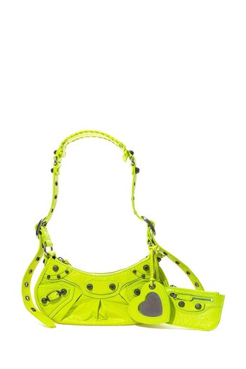 Balenciaga Yellow Neon Leather Shoulder Bag with Heart Mirror and Coin Purse (E16988) | £2,130