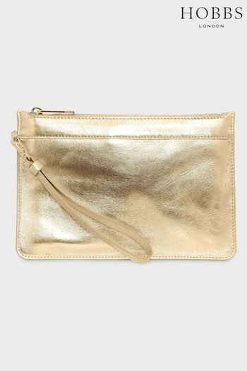 Hobbs Gold Lundy Wristlet Bag (E17065) | £65