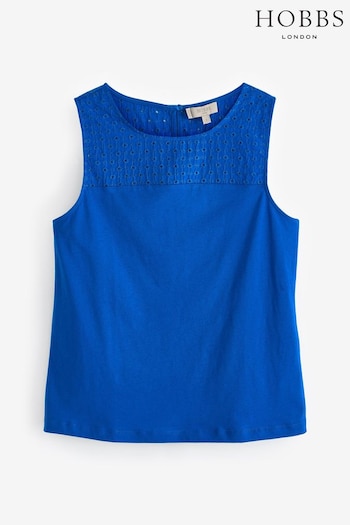 Hobbs Blue Paige Broderie Top (E17159) | £39