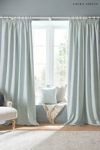 Laura Ashley Blue Whinfell Headertape Curtains (E17172) | £135 - £215